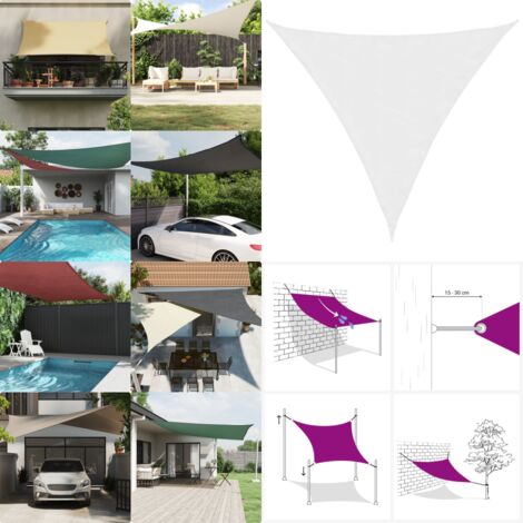 Voile D'ombrage Extérieur 70% UV - Tissu Oxford Imperméable 3x4m Ou 4x4m - Boucles Inox, Facile à Installer