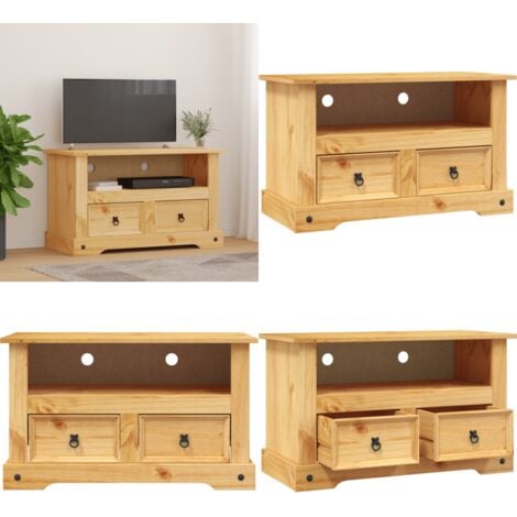 Meuble TV Gamme Corona pin mexicain 91x43x56 cm - meuble tv - meubles ...