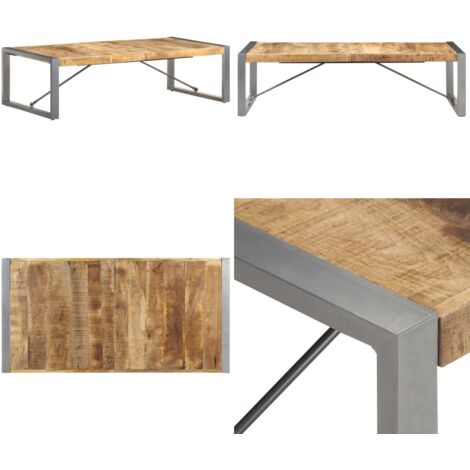 Table basse 140x70x40 cm Bois de manguier brut - Table Basse ...