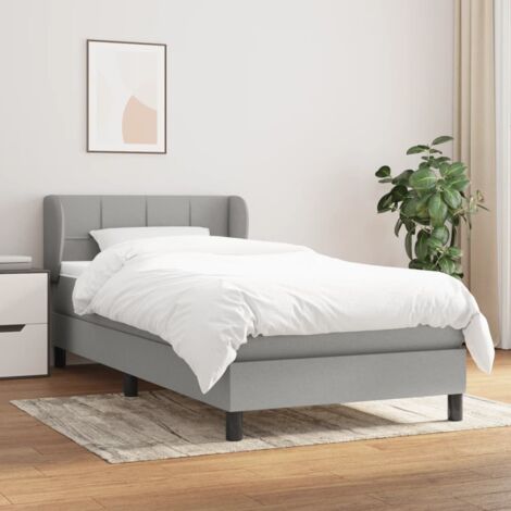 Sommier à lattes de lit sans matelas-Meuble de Chambre gris tissu 180x200 cm 634265 - Maison