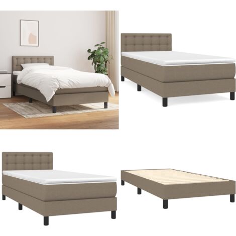 WELCON Lit à sommier tapissier Rockstar Lit d'hôtel 180 x 200 cm H2, H3, H4 et H5 (H3 jusqu'à 85 kg/H4 jusqu'à 110 kg, gris clair