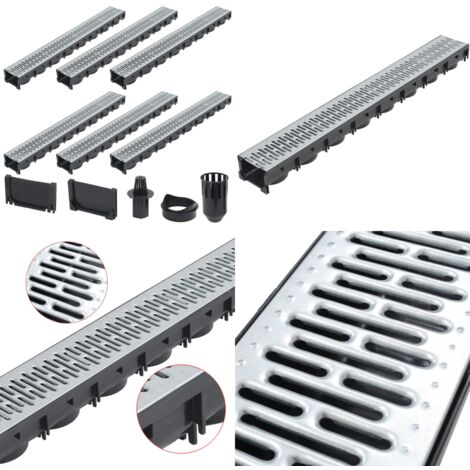 Caniveaux de drainage 6 pcs Acier galvanisé 6 m - caniveau de drainage -  caniveaux de drainage - Home & Living