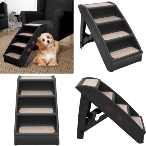 Escaliers pliables pour chiens Noir 62x40x49,5 cm - escalier pour chien ...