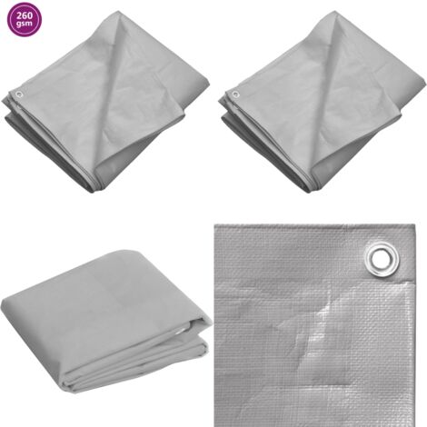 Bâche De Couverture Noir-Argent 4X8 M 260G/M2