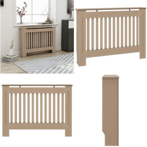 Cache-radiateur Avec Tablette – Blanc, Dimensions 50x80x15 Cm, En PVC Bois-plastique, Porte D'accès Pratique - 2