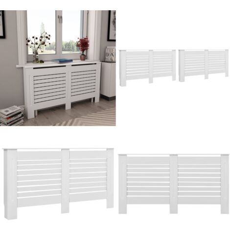 Cache-radiateurs 2 pcs Blanc 152x19x81,5 cm MDF - cache-radiateur ...