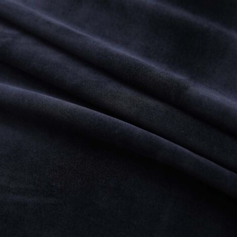 Rideaux occultants avec anneaux 2 pcs Velours Noir 140x245 cm - Rideaux Noirs - Rideaux Velours - Rideaux Occultants - Décoration Intérieure - Intimité - Home & Living