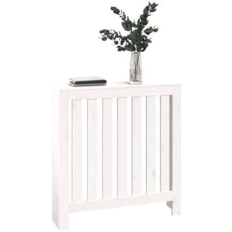 Cache-radiateur En Bois Massif Blanc – 79,5x19x84 Cm