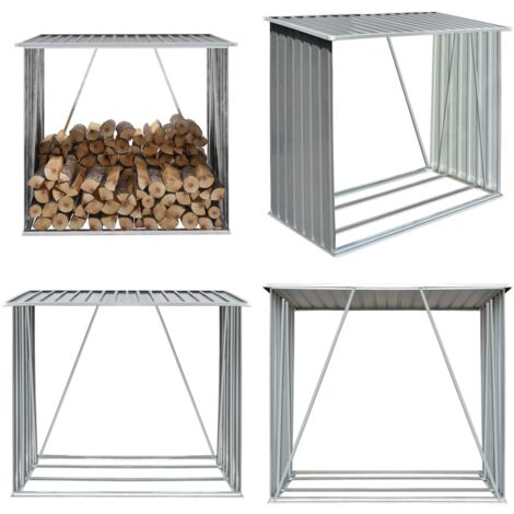 Abri De Stockage De Bois Acier Galvanisé 163x83x154 Cm Gris | Leroy Merlin