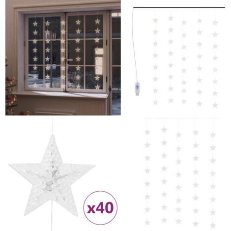 Guirlande lumineuse à étoiles LED 200LED Blanc chaud 8fonctions - Rideau Lumineux - Guirlande Lumineuse - Lumières D'étoile - Décoration Noel - Décoration Intérieure - Home & Living