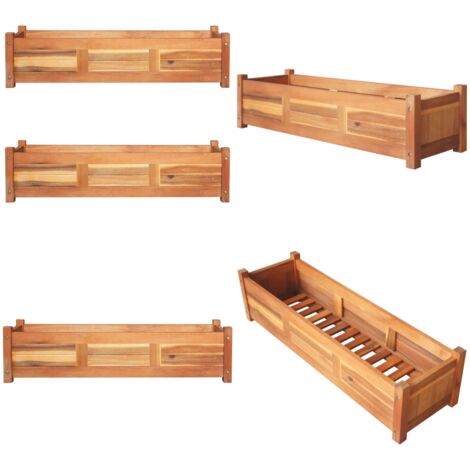 VidaXL Lot De 2 Jardinières En Bois Pin Imprégné 40x40x40 Cm - Bacs à Fleurs Surélevés Pour Jardin Et Terrasse