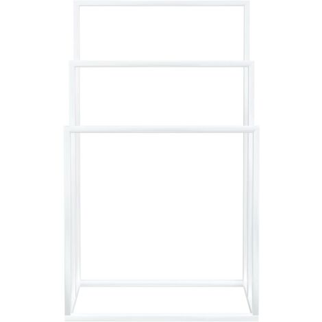 Porte-serviettes sur pied Blanc 48x24x79 cm Fer - porte-serviettes -  porte-serviettes - Home & Living