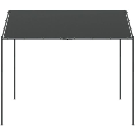 Tente Auvent VidaXL Anthracite 4x4x2,6m - Cadre Acier, Toile Polyester Imperméable, Neuve