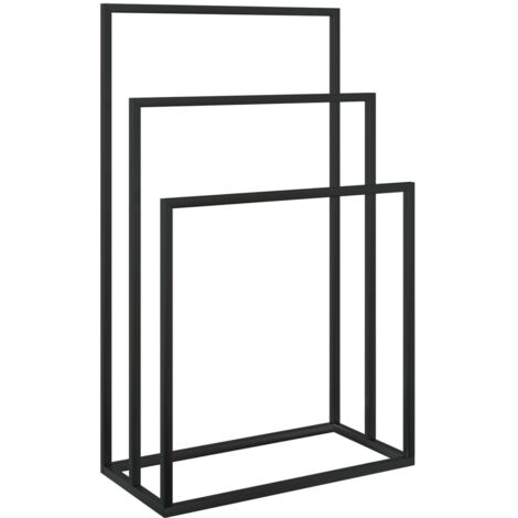 Porte-serviettes sur pied Noir 48x24x79 cm Fer - porte-serviettes -  porte-serviettes - Home & Living