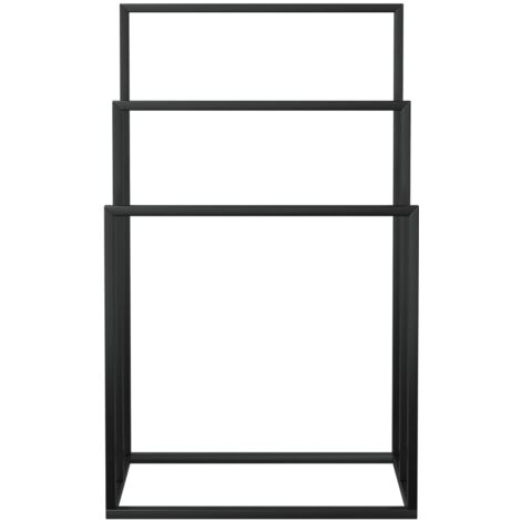 Porte-serviettes sur pied Noir 48x24x79 cm Fer - porte-serviettes -  porte-serviettes - Home & Living