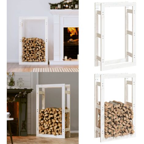 The Living Store Portant de bois de chauffage 50x28x56 cm acier inoxydable - Support À Bois - Porte-bûches - Rangement Bois - Cheminée - Intérieur