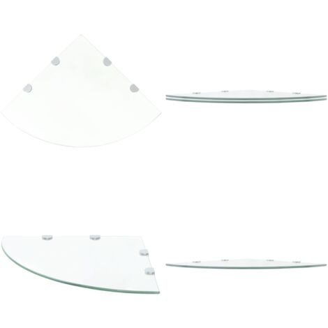 Meuble D Angle Cuisine Lot De 2 Étagères D'Angle En Verre Trempé - 30 Cm - Pour Salle De Bain Ou Cuisine Etagere D Angle