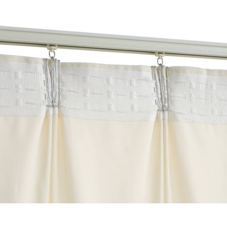 Rideaux occultants avec crochets 2 pcs Velours Crème 140x245 cm - Rideaux Velours - Rideaux Occultants - Rideaux Décoratifs - Rideaux Pour Salon - Rideaux Pour Chambre - Home & Living