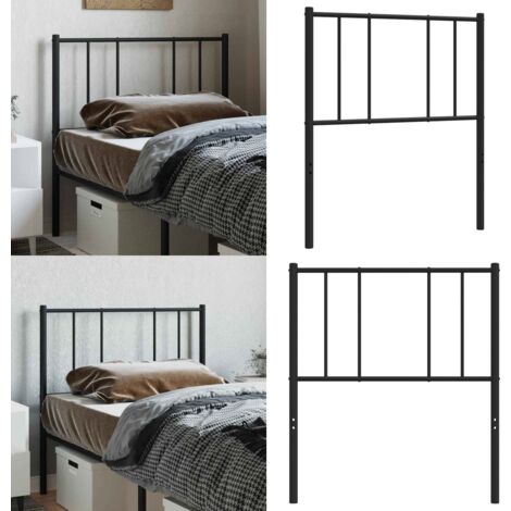 VidaXL Tête De Lit Classic - Zwart - 112 X 3 X 90 Cm - Acier Enduit De Poudre - Partie
