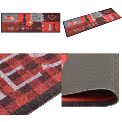 Hixingo Tapis Cuisine Antidérapant, Rouge Épaisseur 3,5 Mm