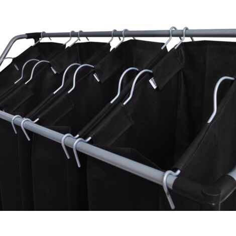 Trieuse à linge avec 4 sacs gris - trieur de linge -  trieurs de linge - Home & Living