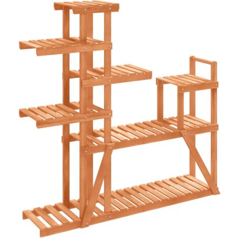 Support De Plantes En Bois Stable 2 Niveaux Convertibles - Montage Facile, Léger Et Sans Rayures Sur Les Sols