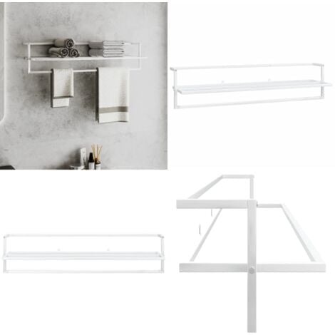 Porte-serviettes Blanc 95x25x22 cm Fer - porte-serviettes -  porte-serviettes - Home & Living