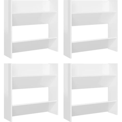 Meuble à Chaussures Mural, Contreplaqué Gris Brillant, 60x18x60 Cm