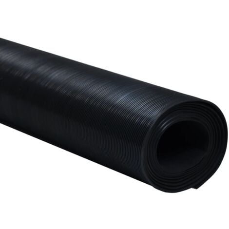 Tapis en caoutchouc antidérapant 5x1 m modèle à nervures fines - Tapis Caoutchouc - Tapis Antidérapant - Tapis Noir - Tapis Industriel - Tapis Extérieur - Home & Living