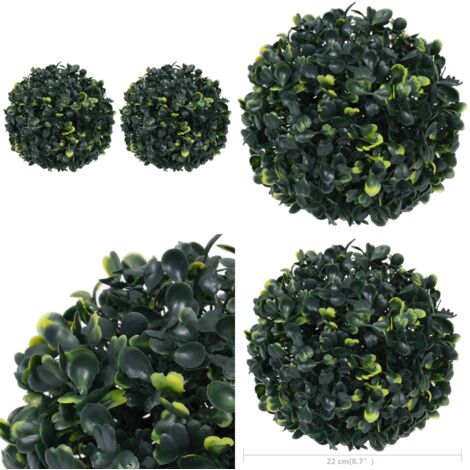 Lot de 2 boules de buis artificiel 35 cm - Maison