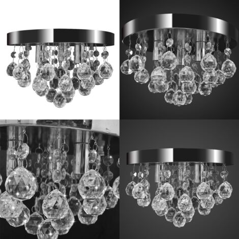 Lustre suspendu Design de cristal Chrome - Plafonnier Cristal - Lustre Cristal - Luminaire Intérieur - Éclairage Moderne - Décoration Intérieure - Home & Living