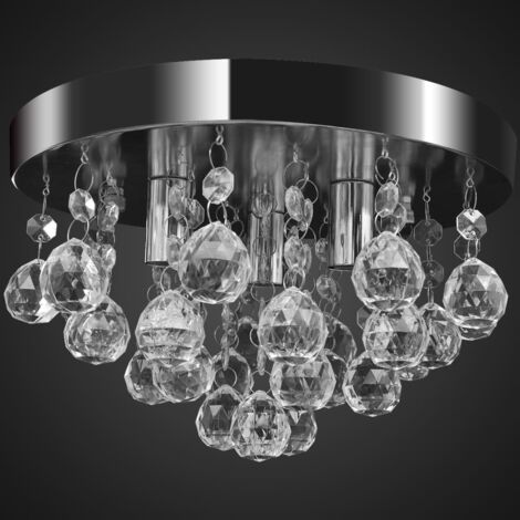 Lustre suspendu Design de cristal Chrome - Plafonnier Cristal - Lustre Cristal - Luminaire Intérieur - Éclairage Moderne - Décoration Intérieure - Home & Living