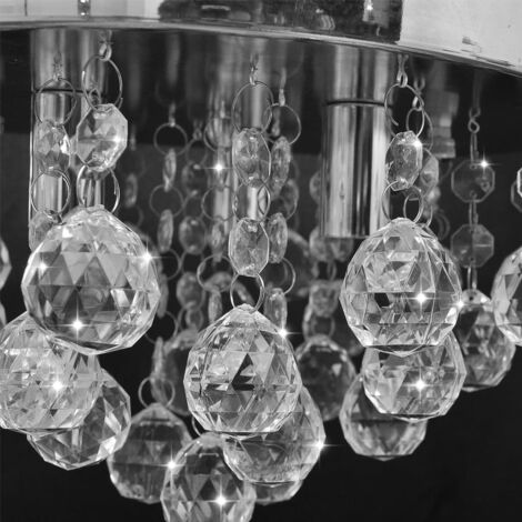 Lustre suspendu Design de cristal Chrome - Plafonnier Cristal - Lustre Cristal - Luminaire Intérieur - Éclairage Moderne - Décoration Intérieure - Home & Living