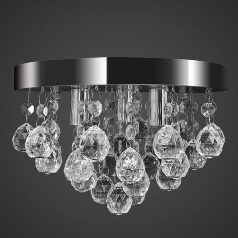 Lustre suspendu Design de cristal Chrome - Plafonnier Cristal - Lustre Cristal - Luminaire Intérieur - Éclairage Moderne - Décoration Intérieure - Home & Living