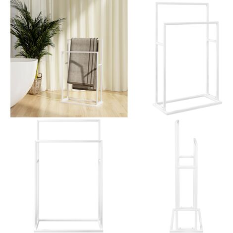 Porte-serviettes sur pied Blanc 48x24x78,5 cm Fer - porte-serviettes -  porte-serviettes - Home & Living