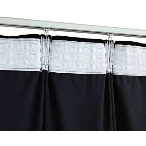 Rideaux occultants avec crochets 2 pcs Velours Noir 140x175 cm - Rideaux Noirs - Rideaux Velours - Rideaux Occultants - Décoration Intérieure - Salon - Home & Living