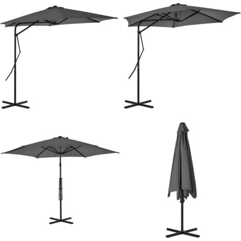 Parasol Rectangulaire Portable Avec Poteau Acier - Protection UV Et Pluie Pour Jardin, Plage Et Terrasse