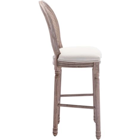 Tabourets de bar lot de 2 blanc lin - Chaises De Bar - Tabourets De Bar - Chaise De Bar - Meubles De Salle À Manger - Mobilier Design - Home & Living