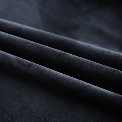 Rideaux occultants avec crochets 2 pcs Velours Noir 140x225 cm - Rideaux Noirs - Rideaux Velours - Rideaux Occultants - Décoration Intérieure - Salon - Home & Living
