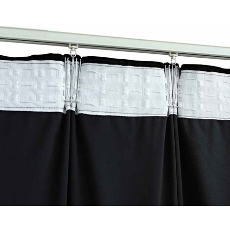 Rideaux occultants avec crochets 2 pcs Velours Noir 140x225 cm - Rideaux Noirs - Rideaux Velours - Rideaux Occultants - Décoration Intérieure - Salon - Home & Living
