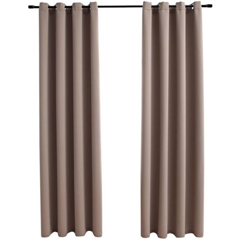 LinTimes Lot de 2 rideaux courts occultants pour fenêtre de cuisine, traitement thermique des fenêtres et rideau de café, 66 x 91 cm, beige