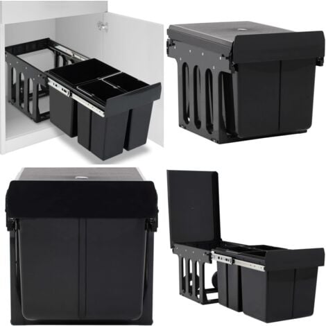 Poubelle amovible de cuisine fermeture en douceur 48 L - poubelle extractible -  poubelles extractibles - Home & Living