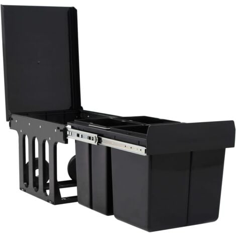 Poubelle amovible de cuisine fermeture en douceur 48 L - poubelle extractible -  poubelles extractibles - Home & Living