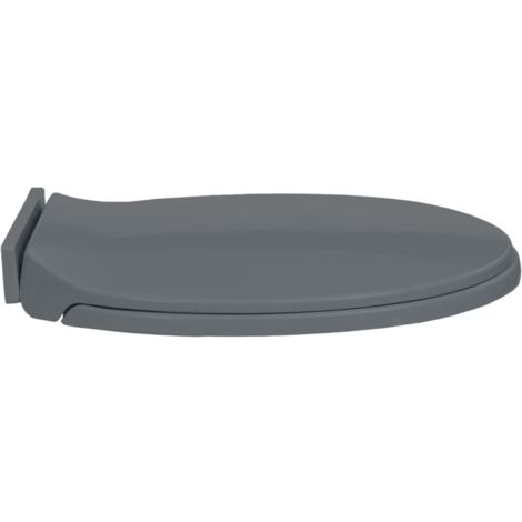 Siège de toilette à fermeture en douceur Gris Ovale - abattant wc -  abattants wc - Home & Living