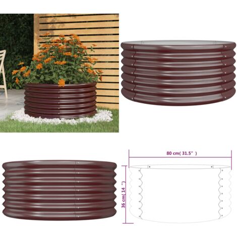 Jardinière,Pot De Fleurs Acier Enduit De Poudre Marron581413 | Leroy Merlin