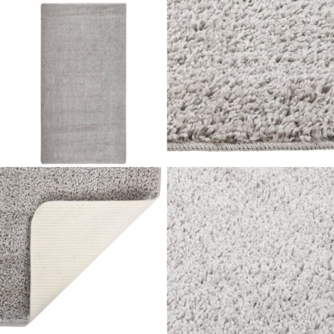 Tapis shaggy antidérapant Gris clair 80x150 cm - Tapis Shag - Tapis Moelleux - Tapis Gris - Tapis Salon - Tapis Chambre - Home & Living
