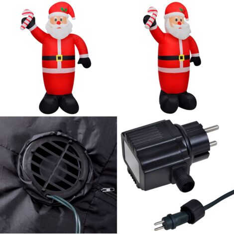 Père Noël gonflable avec LED 300 cm - Décorations De Noel - Père Noël Gonflable - Illuminations Exterieures - Décoration Lumineuse - Sapin Gonflable - Home & Living
