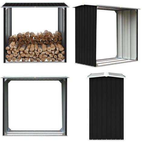 Abri A Bois En Acier Corten Avec 4 Compartiments 100x38 5x100 Cm Doika