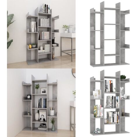 Bibliothèque Gris béton 86x25,5x140 cm Bois d’ingénierie - Bibliothèque - Étagère - Rangement - Livre - Décoration - Home & Living (1/5)