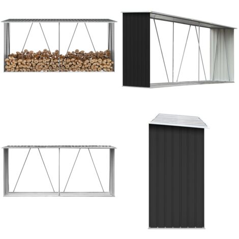 Abri à Bois VidaXL - 330x92x153 Cm Acier Galvanisé | Rangement Extérieur Bois Chauffage